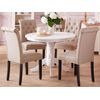 Conjunto De 2 Sillas De Comedor Tapizadas En Tela Beige Glam Diseño Moderno Patas De Madera Negras Velva - Beige