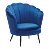 Sillón Tapizado En Terciopelo Azul Oscuro Moderno Con Patas De Metal Estilo Retro Lovikka - Azul