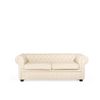 Conjunto De Sofás 4 Plazas En Piel Crema Chesterfield