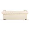 Conjunto De Sofás 4 Plazas En Piel Crema Chesterfield