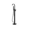 Grifo Independiente De Baño Latón Negro Brillante Con Ducha De Mano Montado En El Suelo Moderno Ribbon - Negro