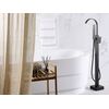 Grifo Independiente De Baño Latón Negro Brillante Con Ducha De Mano Montado En El Suelo Moderno Ribbon - Negro