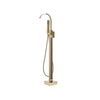 Grifo Independiente De Baño Latón Dorado Brillante Con Ducha De Mano Montado En El Suelo Moderno Ribbon - Dorado