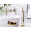 Grifo Independiente De Baño Latón Dorado Brillante Con Ducha De Mano Montado En El Suelo Moderno Ribbon - Dorado