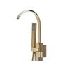 Grifo Independiente De Baño Latón Dorado Brillante Con Ducha De Mano Montado En El Suelo Moderno Ribbon - Dorado