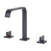 Grifo Mono Mando Para Lavabo De Palanca Doble Para Baño Moderno De Metal Negro Mate Kagera - Negro