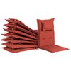 Conjunto De 8 Cojines Para Las Sillas De Exterior De Tela Terracota Resistente A Los Rayos Uv Acolchado Grueso Maui - Rojo