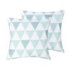 Conjunto De 2 Cojines De Poliéster Azul Claro Blanco 40 X 40 Cm Patrón Trifos - Multicolor