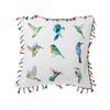 Conjunto De Cojines Decorativos Con Estampado De Pájaros Multicolor 45 X 45 Cm Decoración Moderna Con Borlas Mallow - Multicolor