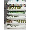Conjunto De Cojines Decorativos De Algodón Blanco Con Hoja De Palma 45 X 45 Cm Motivo Floral Decoración Moderna Azami - Verde