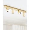 Lámpara De Techo Metal Dorado 4 Pantallas De Luz Luces Ajustables Diseño Industrial Moderno Tigris - Dorado