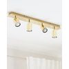 Lámpara De Techo Metal Dorado 4 Pantallas De Luz Luces Ajustables Diseño Industrial Moderno Tigris - Dorado