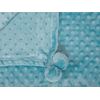 Manta Azul Claro 150 X 200 Pompones Textura Suave Colcha Sofá Cama Comodidad Samur - Azul