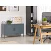 Cómoda De Metal Gris 100 X 40 Cm 2 Puertas Estantes Protectores Patas Uria - Gris