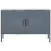 Cómoda De Metal Gris 100 X 40 Cm 2 Puertas Estantes Protectores Patas Uria - Gris