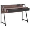 Escritorio Para Oficina En Casa Tapa De Madera Oscura 120 X 50 Cm Estructura De Metal Negro 2 Cajones Harwich - Madera Oscura