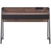 Escritorio Para Oficina En Casa Tapa De Madera Oscura 120 X 50 Cm Estructura De Metal Negro 2 Cajones Harwich - Madera Oscura