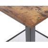 Mesa Auxiliar Madera Oscura Marco De Metal Negro 45 Cm Estilo Industrial Aston - Madera Oscura