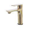 Grifo Mono Mando Para Lavabo Caño Plano Mono Mando De Latón Dorado Berloi - Dorado