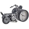 Reloj De Mesa Metal Negro Plateado Con Forma De Motocicleta Diseño Vintage Berno - Negro