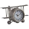 Reloj De Mesa Metal Plateado Con Forma De Avión Diseño Vintage Stans - Plateado