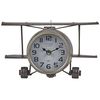 Reloj De Mesa Metal Plateado Con Forma De Avión Diseño Vintage Stans - Plateado