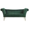 Chaise Longue De Terciopelo Verde Oscuro Dorado Acolchado Patas De Metal Nantilly - Verde