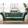 Chaise Longue De Terciopelo Verde Oscuro Dorado Acolchado Patas De Metal Nantilly - Verde