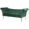 Chaise Longue De Terciopelo Verde Oscuro Dorado Acolchado Patas De Metal Nantilly - Verde