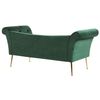 Chaise Longue De Terciopelo Verde Oscuro Dorado Acolchado Patas De Metal Nantilly - Verde