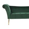 Chaise Longue De Terciopelo Verde Oscuro Dorado Acolchado Patas De Metal Nantilly - Verde