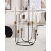 Candelabro De Metal Negro Y Dorado 25 Cm Portavelas Forma Redonda Decoración Moderna Panay - Negro