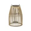 Linterna De Madera De Bambú Beige 32 Cm Soporte De Vidrio Estilo Boho Para Interior Y Exterior Hoste - Beige