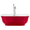 Bañera Independiente De Acrílico Rojo 170 X 77 Cm Ovalado Bordes Redondeados Moderno Tesoro - Rojo