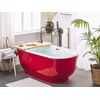 Bañera Independiente De Acrílico Rojo 170 X 77 Cm Ovalado Bordes Redondeados Moderno Tesoro - Rojo