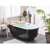 Bañera Independiente De Acrílico Negro 170 X 77 Cm Ovalado Bordes Redondeados Moderno Tesoro - Negro