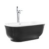 Bañera Independiente De Acrílico Negro 170 X 77 Cm Ovalado Bordes Redondeados Moderno Tesoro - Negro