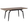 Mesa De Comedor Extensible 140/180 X 80 Cm Tablero De Mdf De Madera Oscura Con Patas Negras De Metal Mesa De Cocina Moderna Barbosa - Madera Oscura