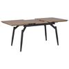 Mesa De Comedor Extensible 140/180 X 80 Cm Tablero De Mdf De Madera Oscura Con Patas Negras De Metal Mesa De Cocina Moderna Barbosa - Madera Oscura