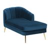 Chaise Longue De Terciopelo Azul Marino Dorado Izquierdo Patas De Metal Glamour Allier - Azul