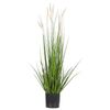 Planta Artificial Caña En Maceta Material Sintético Verde Y Negro 87 Cm Decoración De Hierba Para Interior Reed Plant - Verde