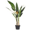 Planta Artificial En Maceta Árbol Verde Y Negro Sintético 115 Cm Decorativo Accesorio De Interior Strelitzia - Verde