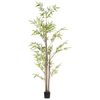 Planta Artificial Bambú En Maceta De Material Sintético Verde Y Negro Accesorio Decorativo De Interior 160 Cm Bambusa Vulgaris - Verde