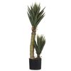 Planta Artificial En Forma De Aloe Vera En Maceta Verde Y Negro Material Sintético 90 Cm Accesorio Decorativo Para Interior Yucca - Verde