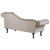 Chaise Longue Tapizado En Terciopelo Beige Acolchado Capitoné Versión Derecha Con Cojín Lattes - Beige