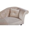 Chaise Longue Tapizado En Terciopelo Beige Acolchado Capitoné Versión Derecha Con Cojín Lattes - Beige