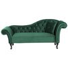 Chaise Longue Tapizado En Terciopelo Verde Oscuro Acolchado Capitoné Versión Derecha Con Cojín Lattes - Verde