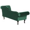 Chaise Longue Tapizado En Terciopelo Verde Oscuro Acolchado Capitoné Versión Derecha Con Cojín Lattes - Verde