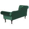 Chaise Longue Tapizado En Terciopelo Verde Oscuro Acolchado Capitoné Versión Izquierda Con Cojín Lattes - Verde