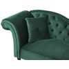 Chaise Longue Tapizado En Terciopelo Verde Oscuro Acolchado Capitoné Versión Izquierda Con Cojín Lattes - Verde